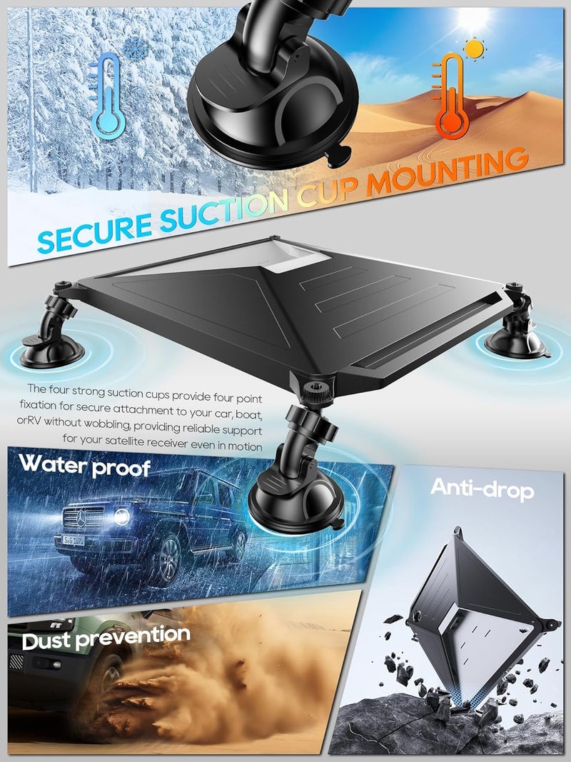 STOLAS Starlink Mini Mount, Secure Satellite Strong Suction Cup Mounting Kit for Sunroof Window, Stable Signal Case for Car RVs, Vans, Boat, Yachts, Trucks-Black - Image 5